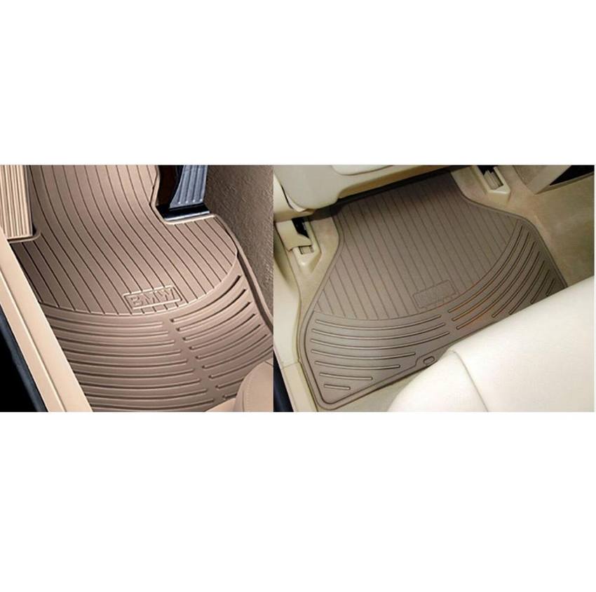 BMW Floor Mat Set - Front and Rear (All Weather) (Rubber) (Beige)